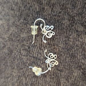 Silver butterfly dangle earrings